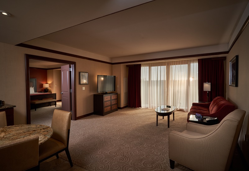 One bedroom accessible King Suite at Downstream Casino Hotel